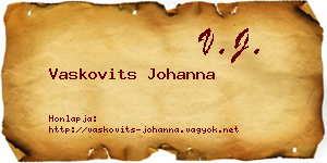 Vaskovits Johanna névjegykártya